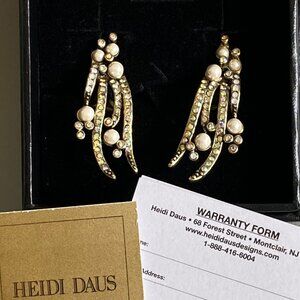 Heidi Daus Warm Embrace Art Deco Omega Earrings NIB​